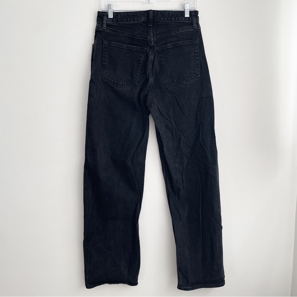 Abercrombie & Fitch 90’s Relaxed Jean high rise split Hem black 29 straight leg - Picture 4 of 16